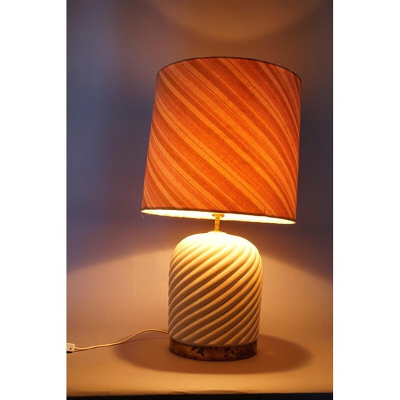 Image 1 of Lampe de chevet vintage en laiton et céramique par Tommaso Barbi, Italie 1979