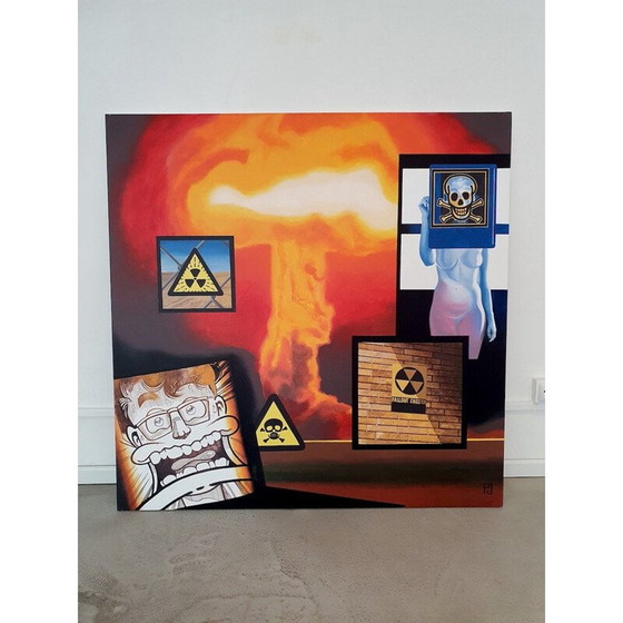 Image 1 of Portrait vintage à l'acrylique sur toile de Pierre Jacob, 2020