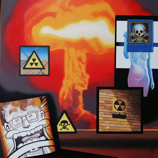 Portrait vintage à l'acrylique sur toile de Pierre Jacob, 2020