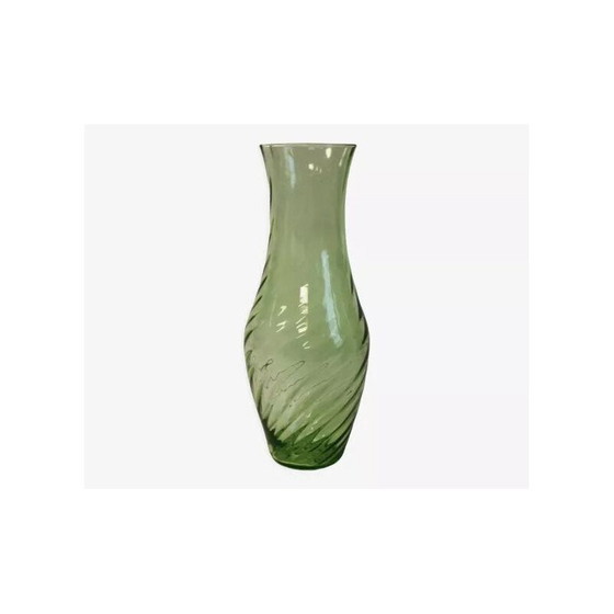 Image 1 of Vase vintage en verre émeraude, Italie 1970
