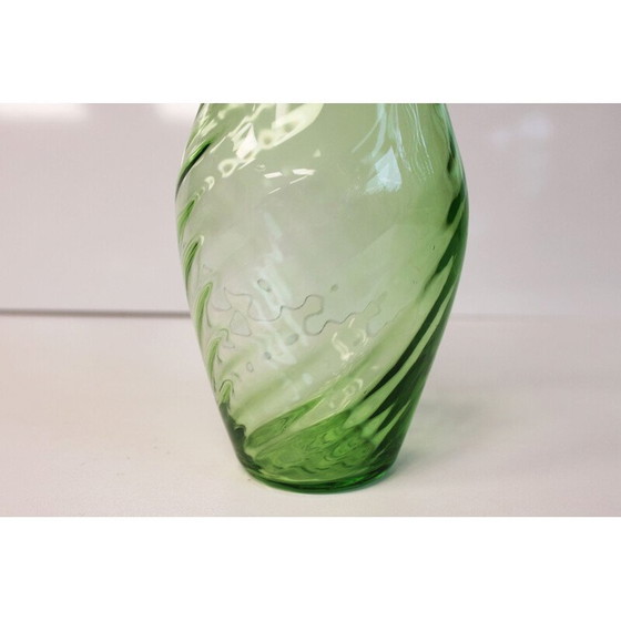 Image 1 of Vase vintage en verre émeraude, Italie 1970