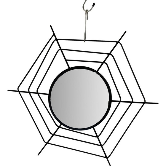 Image 1 of Miroir en toile d'araignée en fer, 1960