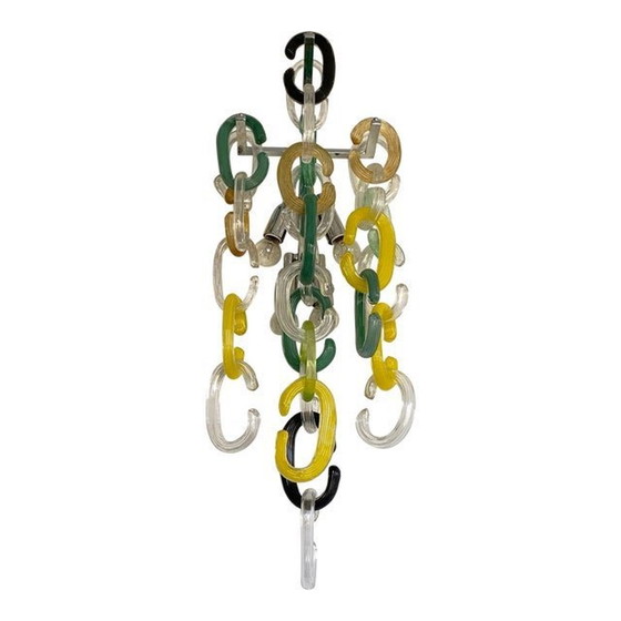 Applique murale contemporaine multicolore "Handmade C" dans le style Venini – Simo Eng, Appliques murales, Murano Glass