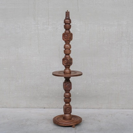 Image 1 of Lampadaire en bois de chêne du Mid Century, France 1940s