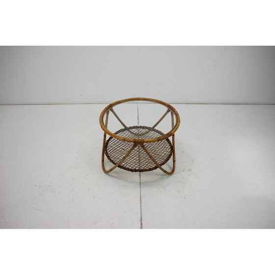 Image 1 of Table vintage en bois et verre par Jan Kalous pour Uluv, Tchécoslovaquie 1960