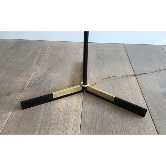 Image 1 of Lampadaire vintage en métal et laiton, 1950