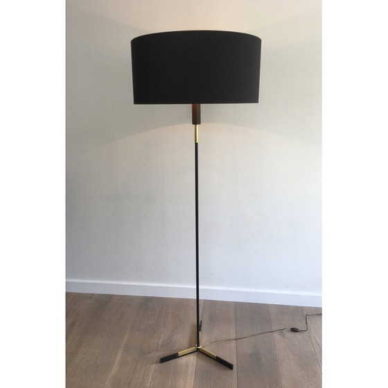 Image 1 of Lampadaire vintage en métal et laiton, 1950