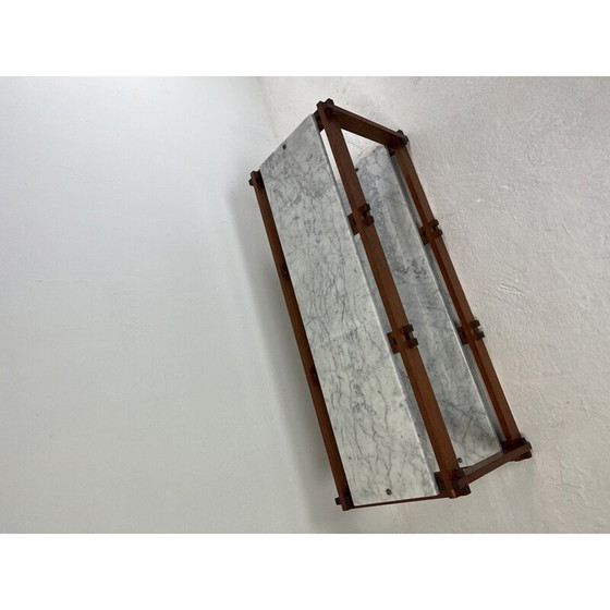 Image 1 of Etagère vintage moderniste en marbre et bois, 1980