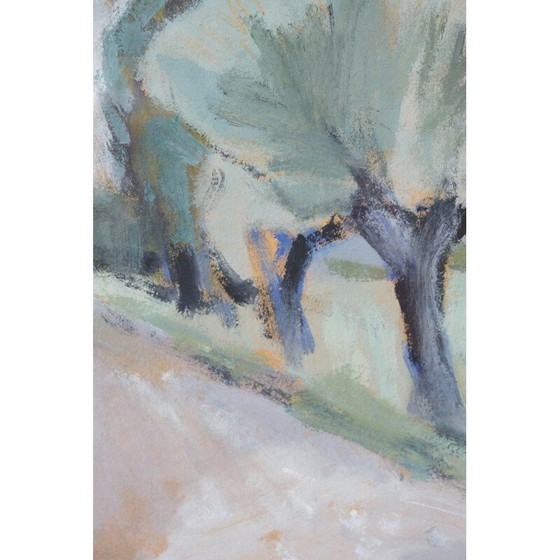 Image 1 of Peinture scandinave vintage avec gouache moderne par John Börén, Suède 1950