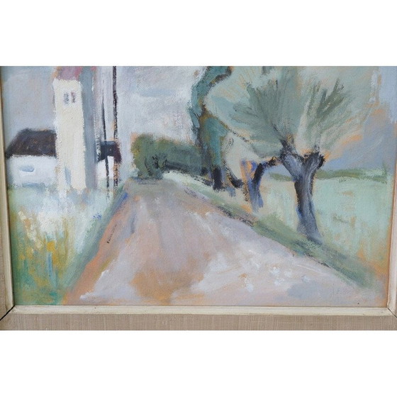 Image 1 of Peinture scandinave vintage avec gouache moderne par John Börén, Suède 1950