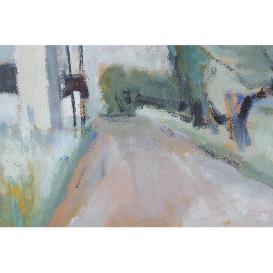 Image 1 of Peinture scandinave vintage avec gouache moderne par John Börén, Suède 1950