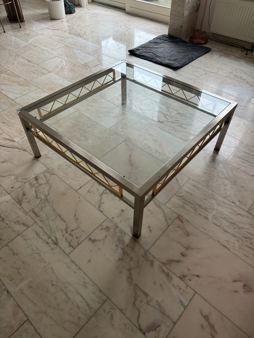 Ensemble de table en laiton vintage + acier brossé
