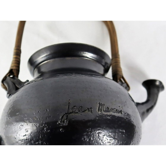 Image 1 of Service à thé vintage en céramique noire de Jean Marais, 1980