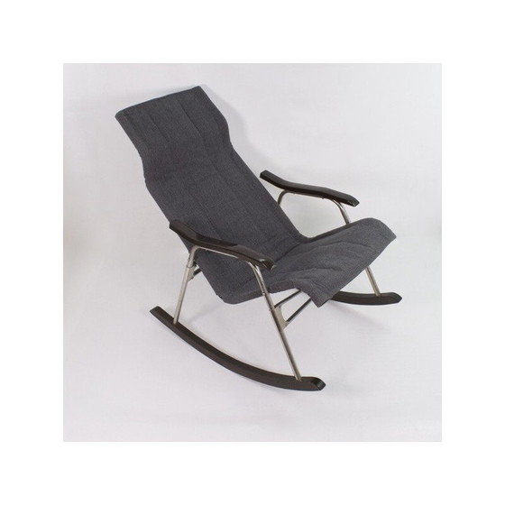 Image 1 of Vintage rocking chair in aluminum and wood by Takeshi Nii, Japan 1950