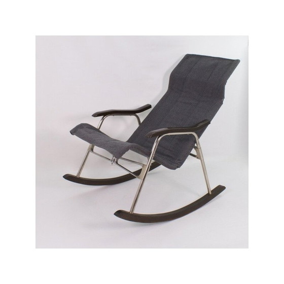 Image 1 of Vintage rocking chair in aluminum and wood by Takeshi Nii, Japan 1950