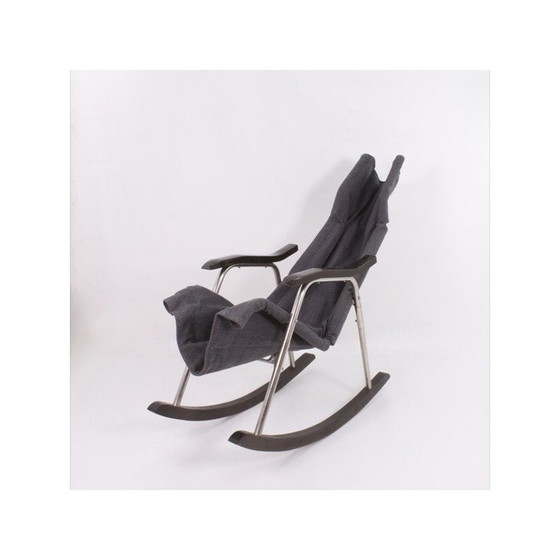 Image 1 of Vintage rocking chair in aluminum and wood by Takeshi Nii, Japan 1950