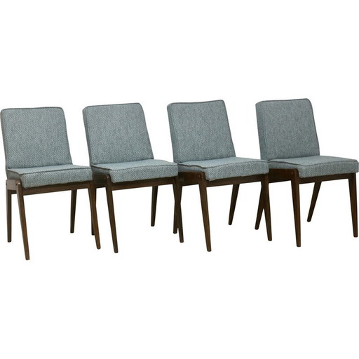 Ensemble de 4 chaises vintage en frêne massif "200-125 Var" de Józef Chierowski, 1970