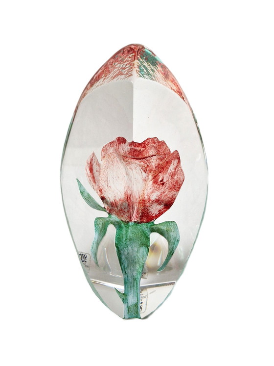 Image 1 of Mats Jonasson - Sculpture en verre Rose - Grand format