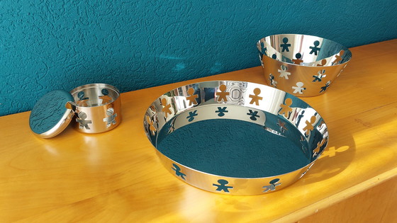 Image 1 of Alessi Girotondo Bowl, Fruit Bowl & Parmesan Cheese Tin