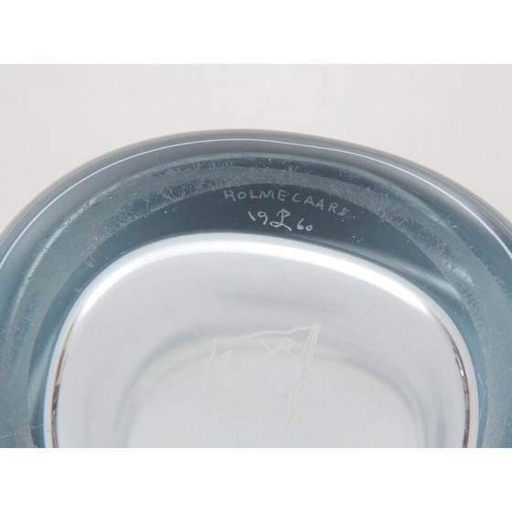 Image 1 of Vase scandinave vintage en verre bleu par Per Lutken pour Homelgaard, 1960