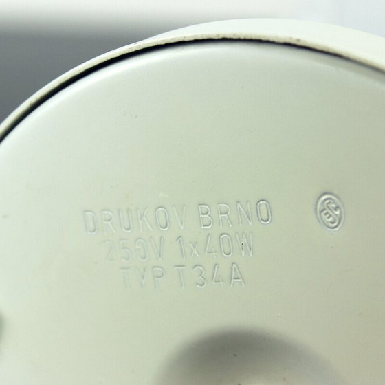 Image 1 of Lampe de table vintage en métal blanc pour Drukov, Tchécoslovaquie 1960