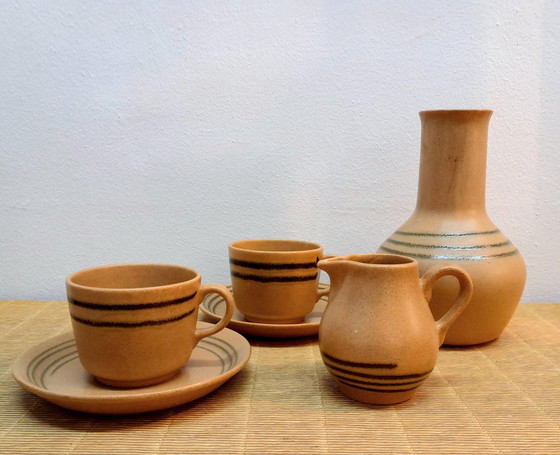 Image 1 of Tasses Et Vase Sarreguemines Modèle Chaumière 