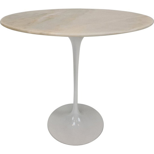 Table d'appoint ovale en marbre vintage par Eero Saarinen pour Knoll