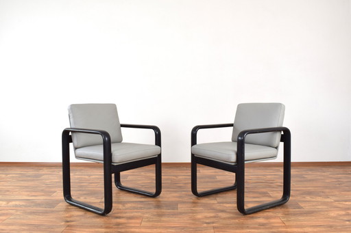 Chaises longues en cuir Mid Century par Burkhard Vogtherr pour Rosenthal, 1970S, ensemble de 2