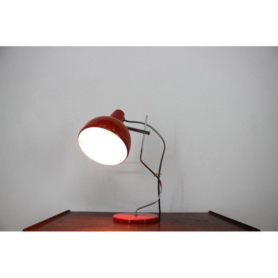 Image 1 of Lampe de table rouge vintage par Josef Hurka pour Lidokov, Tchécoslovaquie 1970