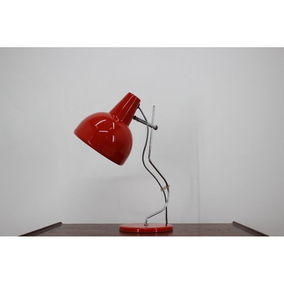 Image 1 of Lampe de table rouge vintage par Josef Hurka pour Lidokov, Tchécoslovaquie 1970