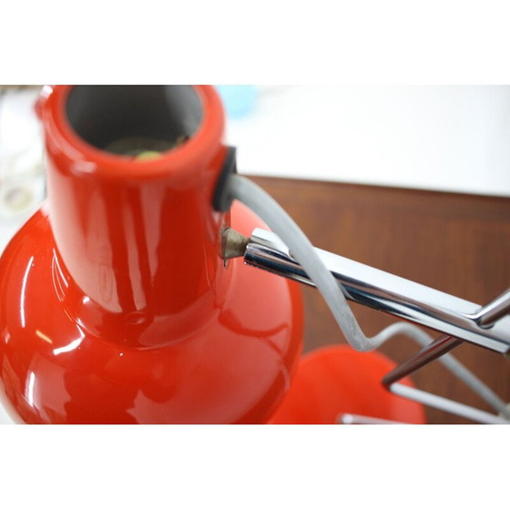 Image 1 of Lampe de table rouge vintage par Josef Hurka pour Lidokov, Tchécoslovaquie 1970