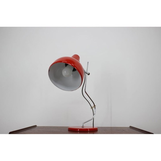 Image 1 of Lampe de table rouge vintage par Josef Hurka pour Lidokov, Tchécoslovaquie 1970
