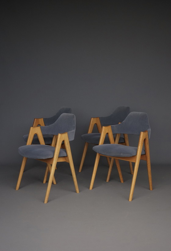 Image 1 of Chaises Compass par Kai Kristiansen pour Sva Møbler, 1960S, ensemble de 4