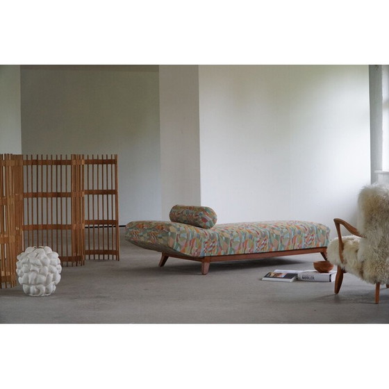 Image 1 of Lit de jour danois vintage Art déco en tissu par un ébéniste, années 1940