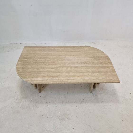 Image 1 of Table basse vintage en travertin, Italie