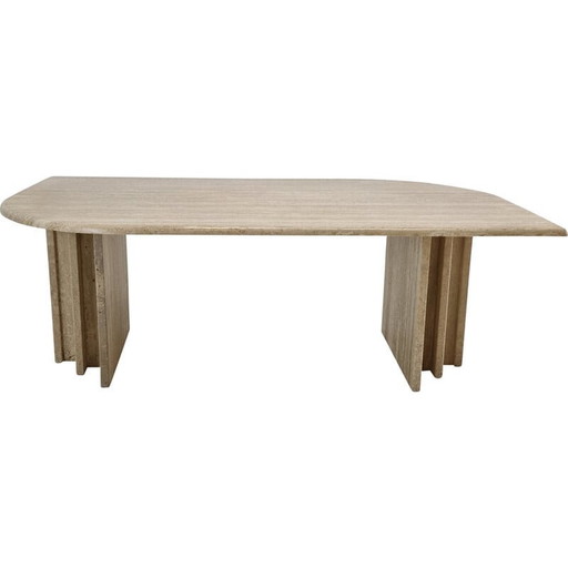 Table basse vintage en travertin, Italie