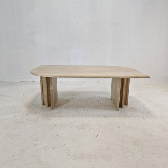 Image 1 of Table basse vintage en travertin, Italie