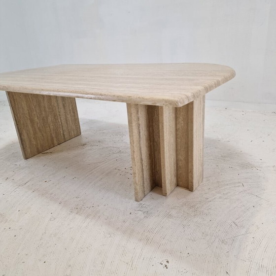 Image 1 of Table basse vintage en travertin, Italie