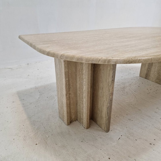 Image 1 of Table basse vintage en travertin, Italie