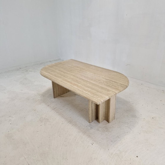 Image 1 of Table basse vintage en travertin, Italie