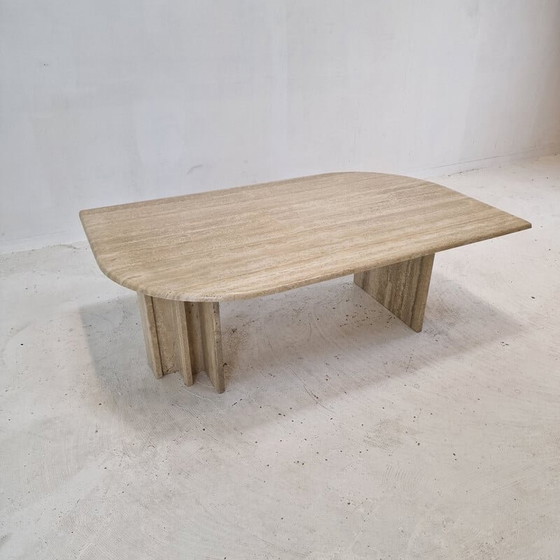Image 1 of Table basse vintage en travertin, Italie