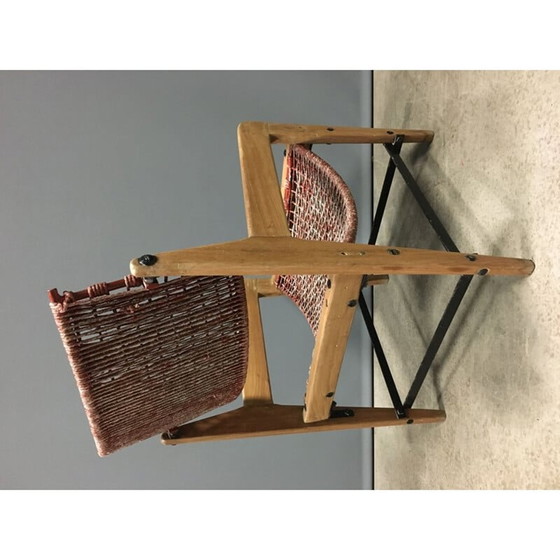 Fauteuil vintage en bois et corde, 1960 (photo 5 of 12)
