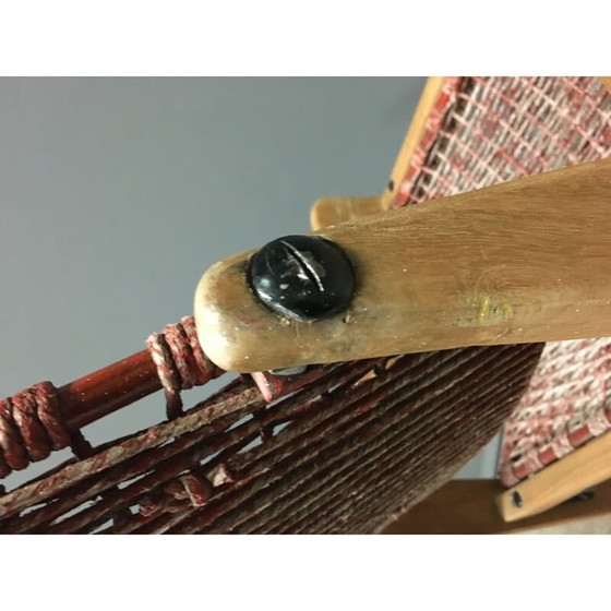 Fauteuil vintage en bois et corde, 1960 (photo 6 of 12)