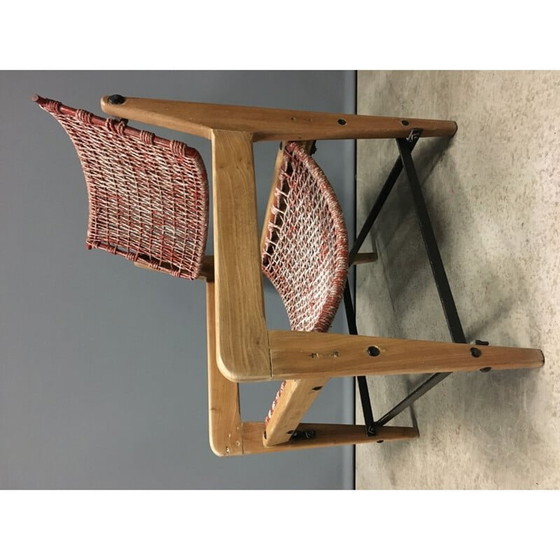 Fauteuil vintage en bois et corde, 1960 (photo 3 of 12)