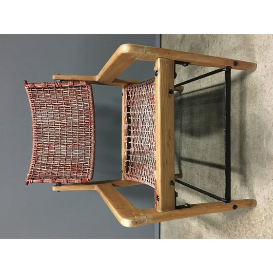Fauteuil vintage en bois et corde, 1960 (photo 7 of 12)