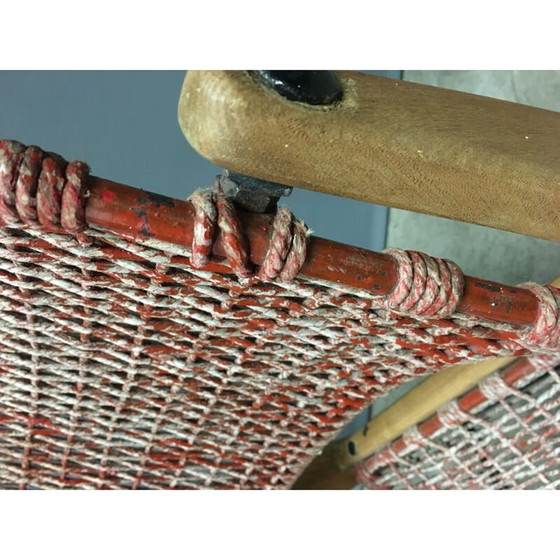 Fauteuil vintage en bois et corde, 1960 (photo 10 of 12)