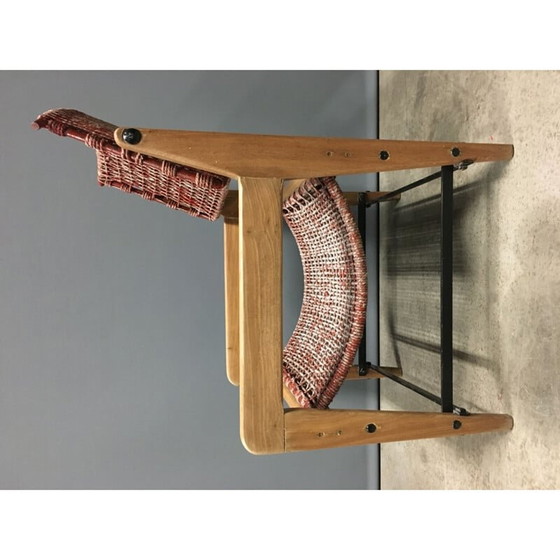 Fauteuil vintage en bois et corde, 1960 (photo 2 of 12)