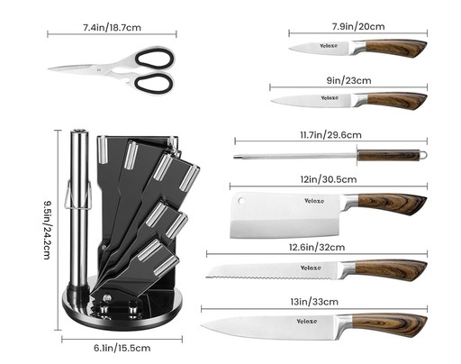 Set De Chef En Coûteaux Professionnels Acier Inoxydable 