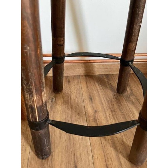 Image 1 of Paire de tabourets hauts vintage dépareillés