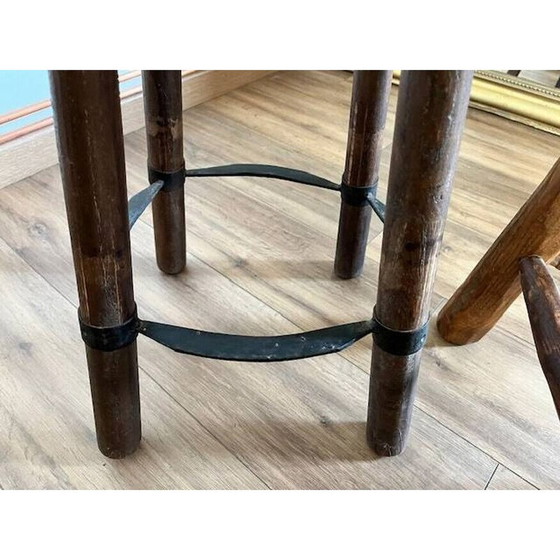 Image 1 of Paire de tabourets hauts vintage dépareillés